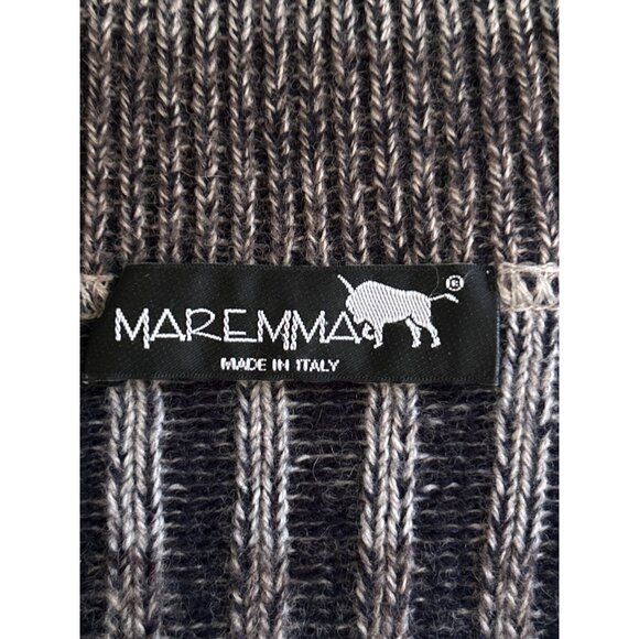 Maremma Gray And Brown Italian Merino Wool & Acrylic Knit Sweater Size S - Picture 3 of 7